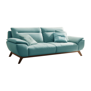 Leather Sofa with Tufted Back