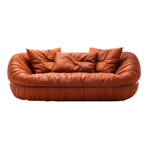 Vintage Cognac Leather Sofa